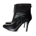 Ralph Lauren  Leola Cuffed Black Leather Pointy Toe Bootie Stiletto Size 8.5 Photo 0