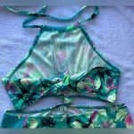 Floral Halter Cutout Dress Blue Size M Photo 5