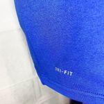 Nike  Dri Fit Athletic T-Shirt Short Sleeve Solid Blue Logo Size M Medium Photo 2
