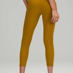 Lululemon Power Thru High Rise Leggings Sz 8 Gold Spice Side Pockets Photo 2