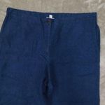 J. Jill Love Linen Blue Wide Leg Cropped Pants Women's Large NWT Beach Boho Photo 1