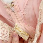Lorrie Deb Vintage Union Made Cottagecore Coquette Floral Lace Dress Size 9 10 Pink Photo 5