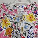 Avara White Floral Button Down Blouse Pink Photo 3