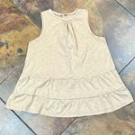 Elings Women’s Tan Sleeveless Tiered Tank Large Photo 4