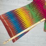 Vintage retro handmade cropped sleeve dress with v neck chevron style small Blue Photo 10