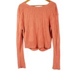 Free People Got Me Twisted V-neck Sweater Top Rusty Orange Size M Photo 3