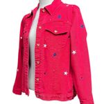 The Quacker Factory Denim Jacket Stars Rhinestones Red Small Photo 1