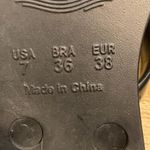 Size 7 Black and Tan comfy sandals with cute flower details GUC Photo 6