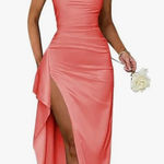 Amazon coral/pink satin prom dress Photo 0
