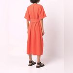 Vince Cuffed Short Sleeve V-Neck Midi Shirt Dress in Burnt Orchid Medium Photo 1