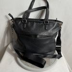 DKNY  Black Faux Leather Tote Bag Shoulder Crossbody Zippered Work Purse Photo 5