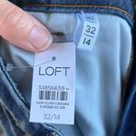 LOFT Women's Pleated High Rise Wide Leg Trouser Jeans Size 14. NEW Blue Photo 5