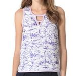 Diane Von Furstenberg  Women’s 2 Laci River Batik Sequin Tank Hi Low Purple White Photo 4