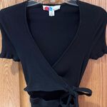 Free People Beach Vroom Vroom Wrap Front Stretch Midi Dress Black Size Small Photo 6