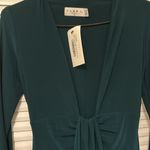 Plunge Neck Ruched long Sleeve Dress Green Size 6 Photo 1