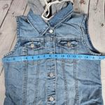 Mudd ‎ Denim Vest with Gray Hoodie Size Small Blue Jean Sleeveless Jacket Photo 7