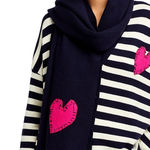 Brand New Aqua Kerri Rosenthal Women's OS Navy Blue Pink Heart Scarf Photo 0