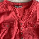 The Great  coral colored Hensley style three-quarter length sleeve shirt Photo 1