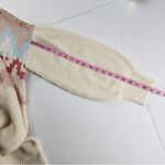 SO  Turtleneck Knit Dress Sweater Ivory Pink Oversized Size M Photo 11