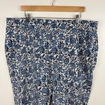 Talbots  Woman Floral Print Pants Sz 18W Wide Leg Elastic Waist Pull On Coastal‎ Photo 4