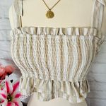Boutique Striped Frilly Crop Top Photo 1