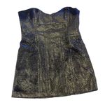 Nicole Miller Dress Womens X Large Gold Purple Blue Strapless Iridescent Bustier Photo 1