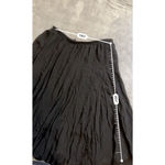 Women's Vintage Goth Victorian Black Krinkled MIDI Skirt Large Photo 4