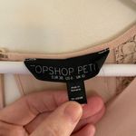 Topshop Blush pink Romper Size 6 black floral lace shoulders peek a boo back zip Photo 8