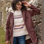Garnet Hill Brown two and one Sherpa lined Jacket Weather-Resistant Mid-Length Photo 0