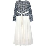 Navy White Long Sleeve Maxi Dress Size Large Photo 3