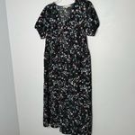  Dresses Loft Black Pearl Print Puff Sleeve Midi Dress Photo 4