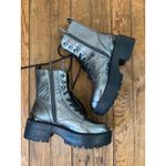Guess Women’s Girls Fearne silver black Lace-Up lug sole combat Ankle Boots Photo 1