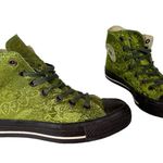 Converse RARE Green Satin Brocade Tapestry High Top Sneakers Womens Sz 7 Photo 1