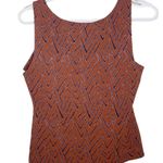 Anthropologie Eva Franco sheen chevron print terracotta front twist top size S Photo 2