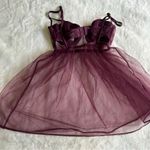 Victoria's Secret  Maroon Lace Babydoll Lingerie Top Women's Size 34C Photo 6