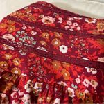 Universal Threads NWT Red Floral Boho Peasant Blouse Top Front Tie Crochet New Photo 6