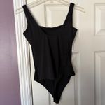 Quince NWT Second Skin Black Body Suit Size Large Square Neck Tank Thong Photo 5