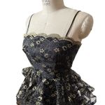 Vintage Lillie Rubin 70s Black & Gold Lace Party Dress Size X Photo 1