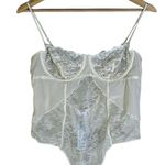 ZARA  Lace Bodysuit Sheer Teddy Ivory Sheer Bustier Lingerie Bralette Size XS Photo 0