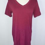 Zenana Outfitters Wine Red V-Neck Short Sleeve Top Small NWT Photo 0