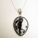 925 Sterling Silver White buffalo Turquoise Necklace Womens Gemstone Jewelry Black Photo 8