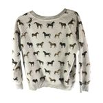 SM Wardrobe Womens Horse Sweatshirt Crew Neck Gray S Photo 1
