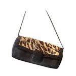 Banana Republic VINTAGE Clutch Purse w/ Small Chain and Leopard Pony Hair Detail Photo 0