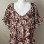 Her Destiny Women Tropical Floral Print Brown/White Maxi Long Dress NWOT Brown Size 2X Photo 6