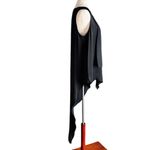 BCBGMAXAZRIA  Women's Relaxed Flare V Neck High Low Asymmetrical Hem Blouse Photo 7