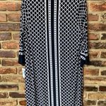 NWT INC International Concepts Black & White Long Sleeve Midi Shift Dress 0X Photo 5