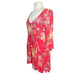 Free People  Women’s Floral Eyes On You Coral Trapeze Pocket Mini Dress Photo 7