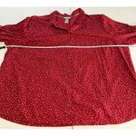 Catherines  Red White‎ Dots Long Sleeve Button Front Cotton Shirt 4X Photo 6