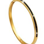 Women Stylish Design Stainless Steel Single Row Drill Bracelet Gold Photo 0