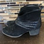 Jessica Simpson black suede Belted Leather ankle boots Women’s Size 8 Booties Photo 3